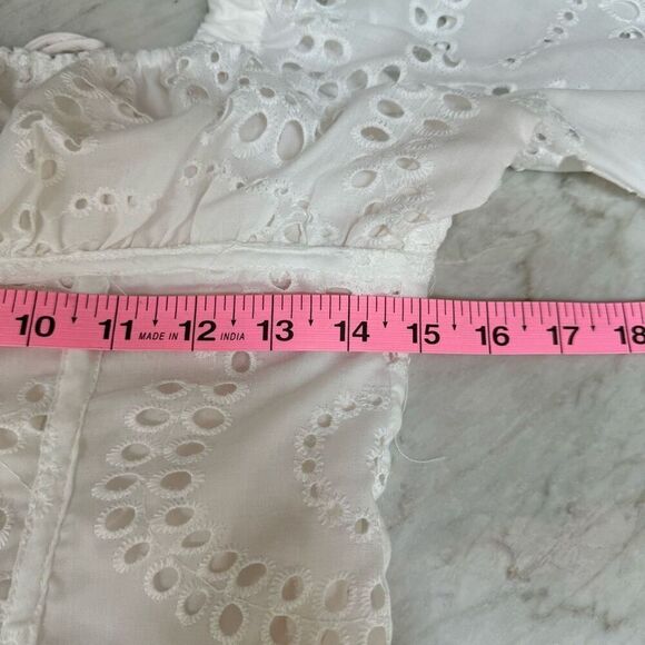 All in Favor white eyelet mini dress size M - Picture 7 of 8